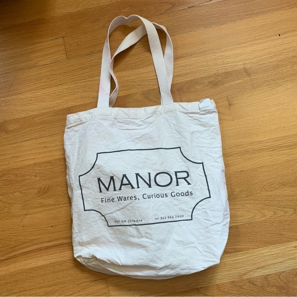 MANOR Fine Wares Home Decor PNW PDX Cotton Canvas Shopping Tote Bag